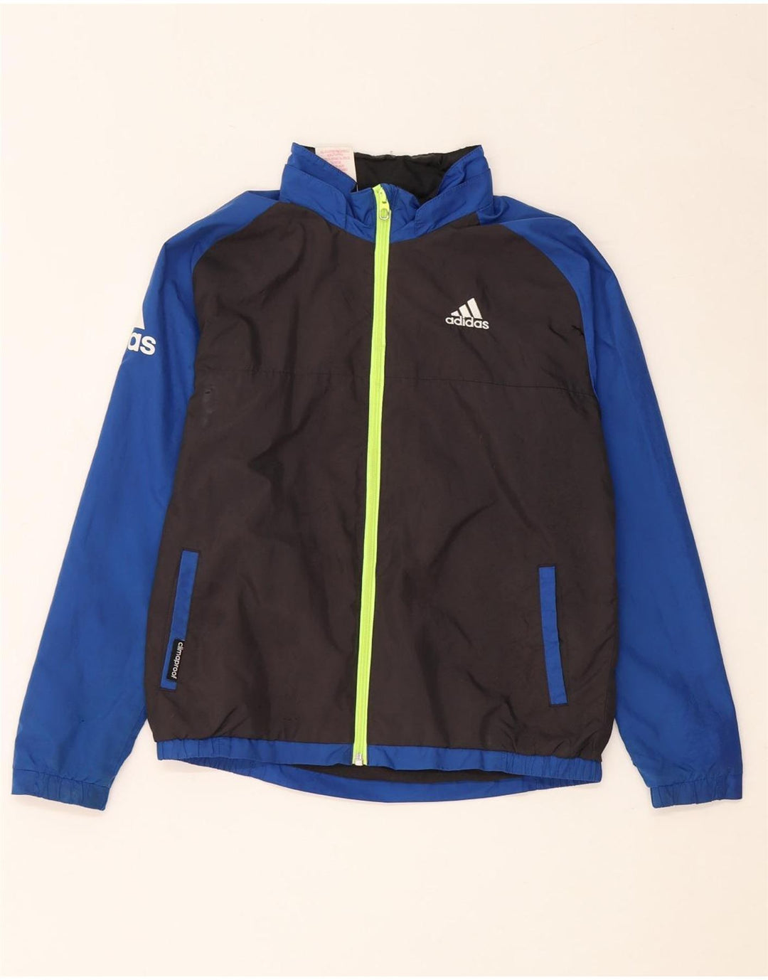 Giacca a vento Adidas da ragazzo 9-10 anni in poliestere color block nero