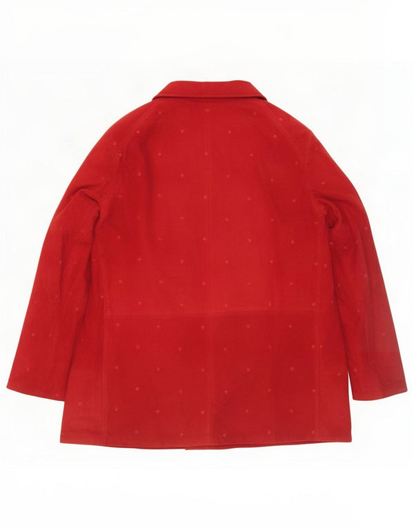 Giacca in pelle scamosciata da donna NVSCO UK 18 XL in pelle rossa