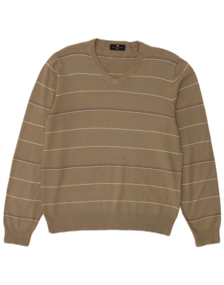 Maglione da uomo Marks & Spencer Blue Harbour con scollo a V medio cachi