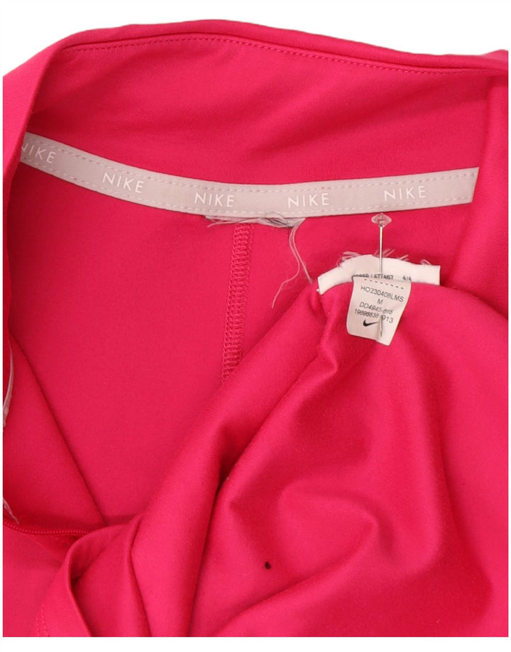 Top della tuta da ginnastica Nike da donna con collo e zip UK 14 rosa medio