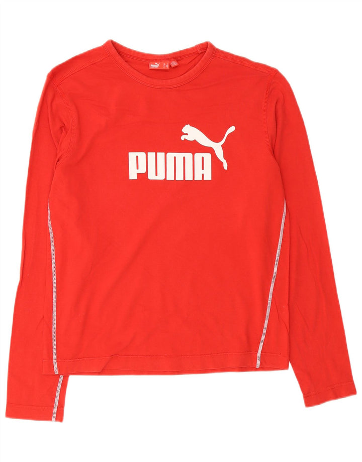 Puma Maglietta grafica da uomo a maniche lunghe piccola rossa