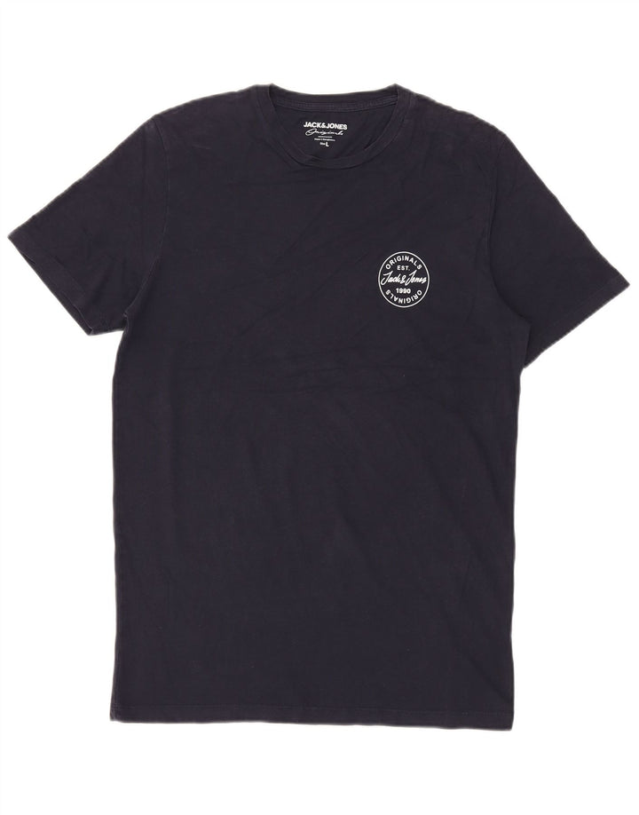 Jack & Jones T-shirt da uomo Top Large in cotone blu navy