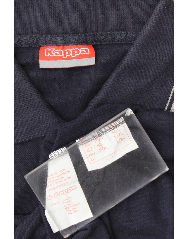 Polo Kappa Uomo Media Cotone Blu Navy