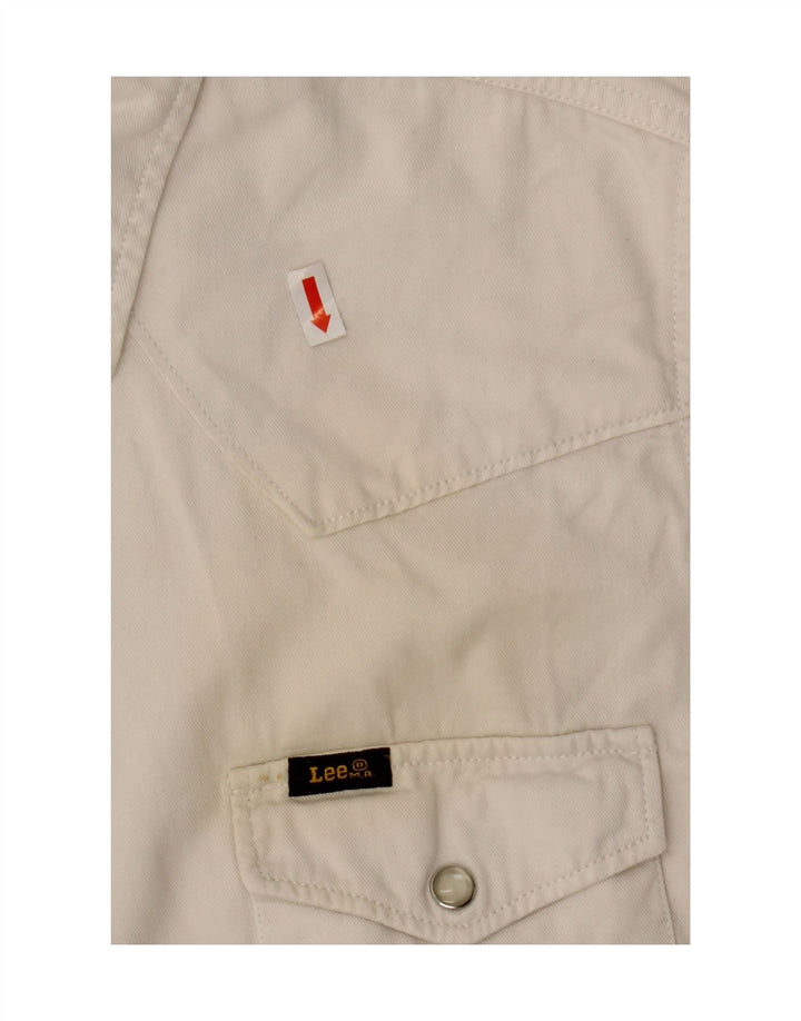 Camicia in denim da donna Lee UK 14 cotone bianco medio