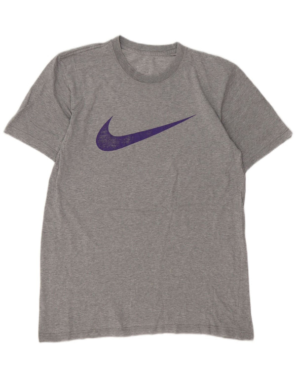 T-shirt grafica da uomo Nike Standard Fit UK 38/40 cotone grigio medio