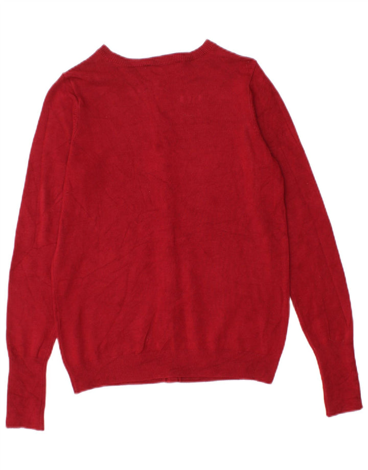 Maglione cardigan da donna Zara UK 8 piccolo rosso in viscosa