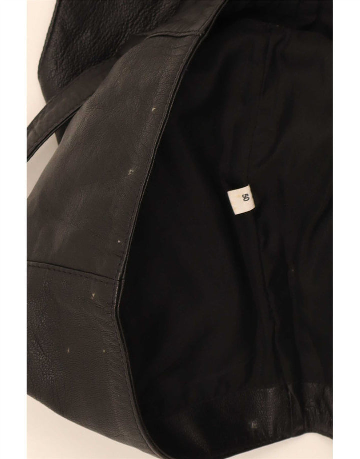 Gilet in pelle da uomo vintage IT 50 medio nero