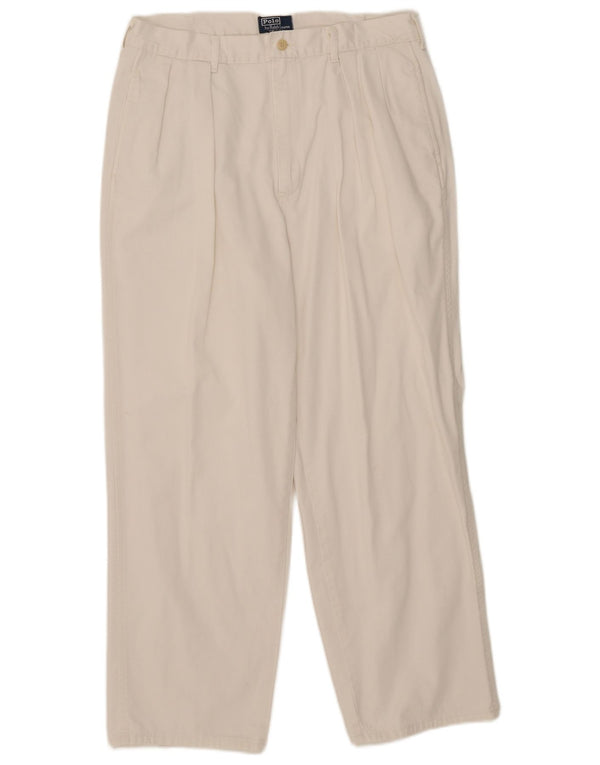 Pantaloni chino con pegging da uomo Polo Ralph Lauren W34 L29 bianchi