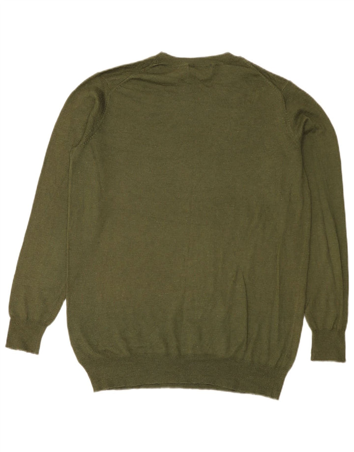 Maglione maglione girocollo da donna Zara UK 14 poliestere kaki medio