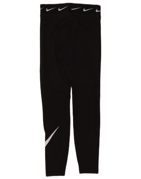 Leggings grafici Nike Dri Fit da donna UK 8 piccoli in cotone nero