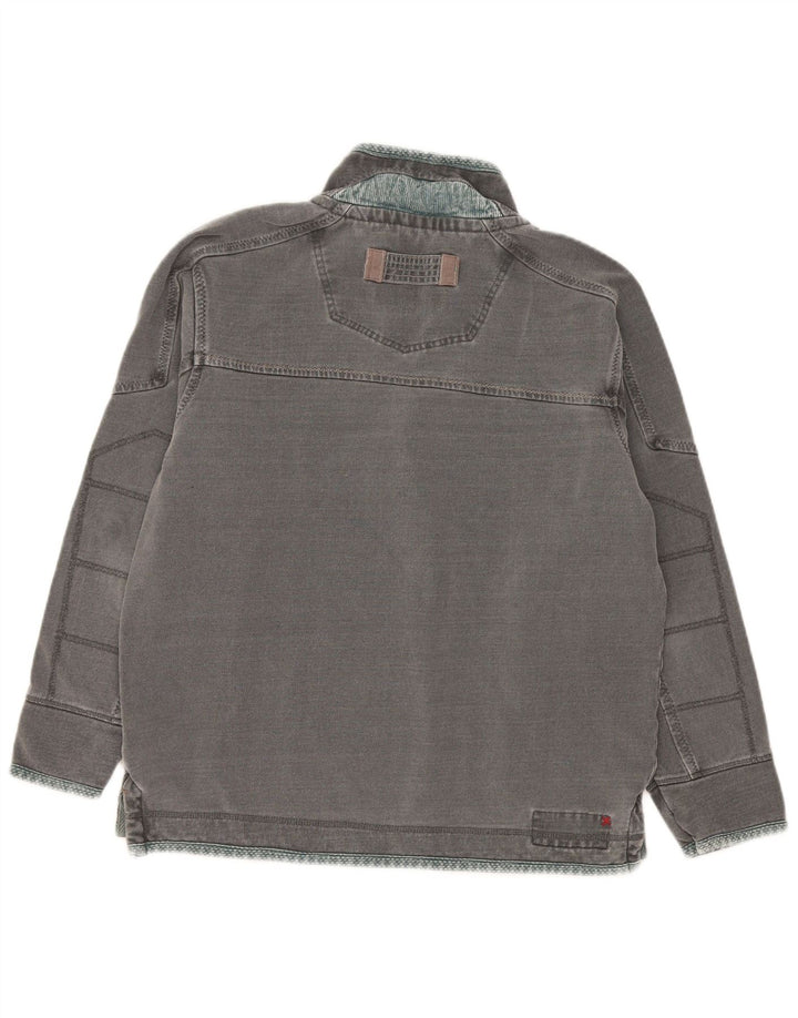 Felpa da uomo con collo con zip Fat Face Maglione in cotone grigio medio