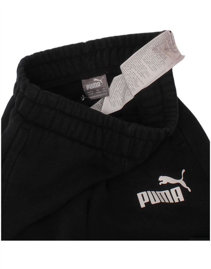 Pantaloni da tuta grafica da ragazzo Puma Joggers 4-5 anni in cotone nero