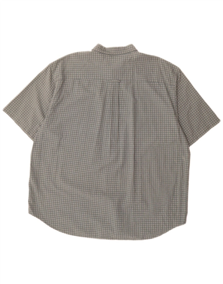 Camicia a maniche corte da uomo Eddie Bauer 2XL in cotone a quadretti grigio