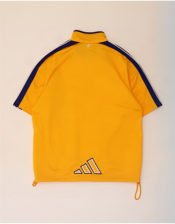 Adidas Mens Short Sleeve Tracksuit Top Jacket UK 40/42 Medium Yellow
