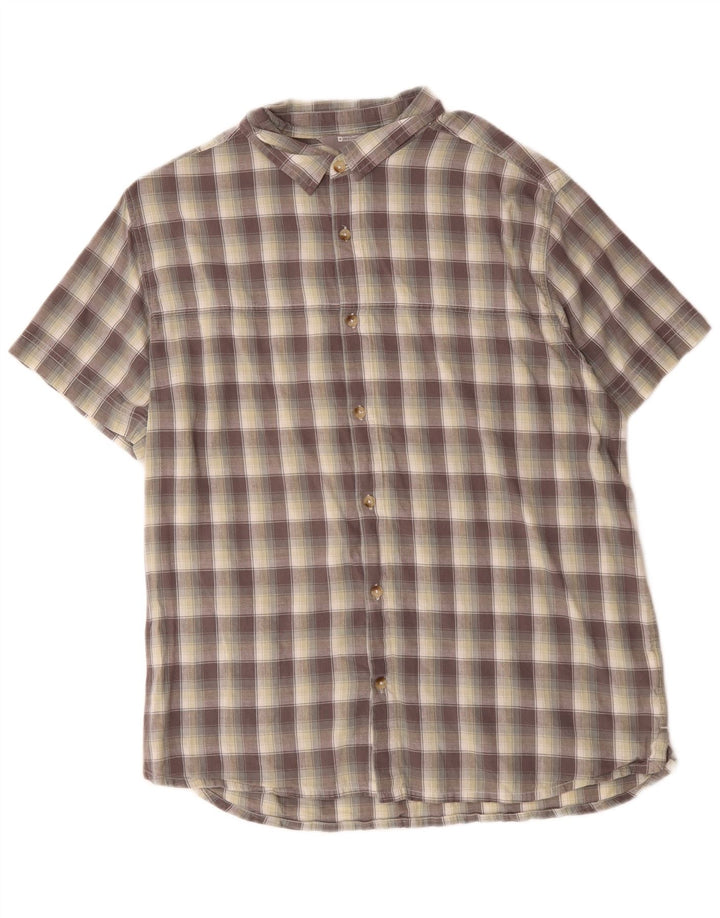 Camicia a maniche corte da uomo Mountain Warehouse XL in cotone grigio a quadri