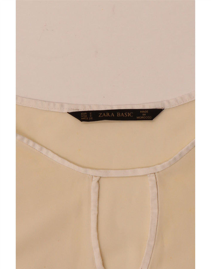 Camicetta a maniche lunghe da donna Zara UK 10 piccola Beige