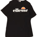 ELLESSE Womens Graphic T-Shirt Top UK 12 Medium Black Cotton