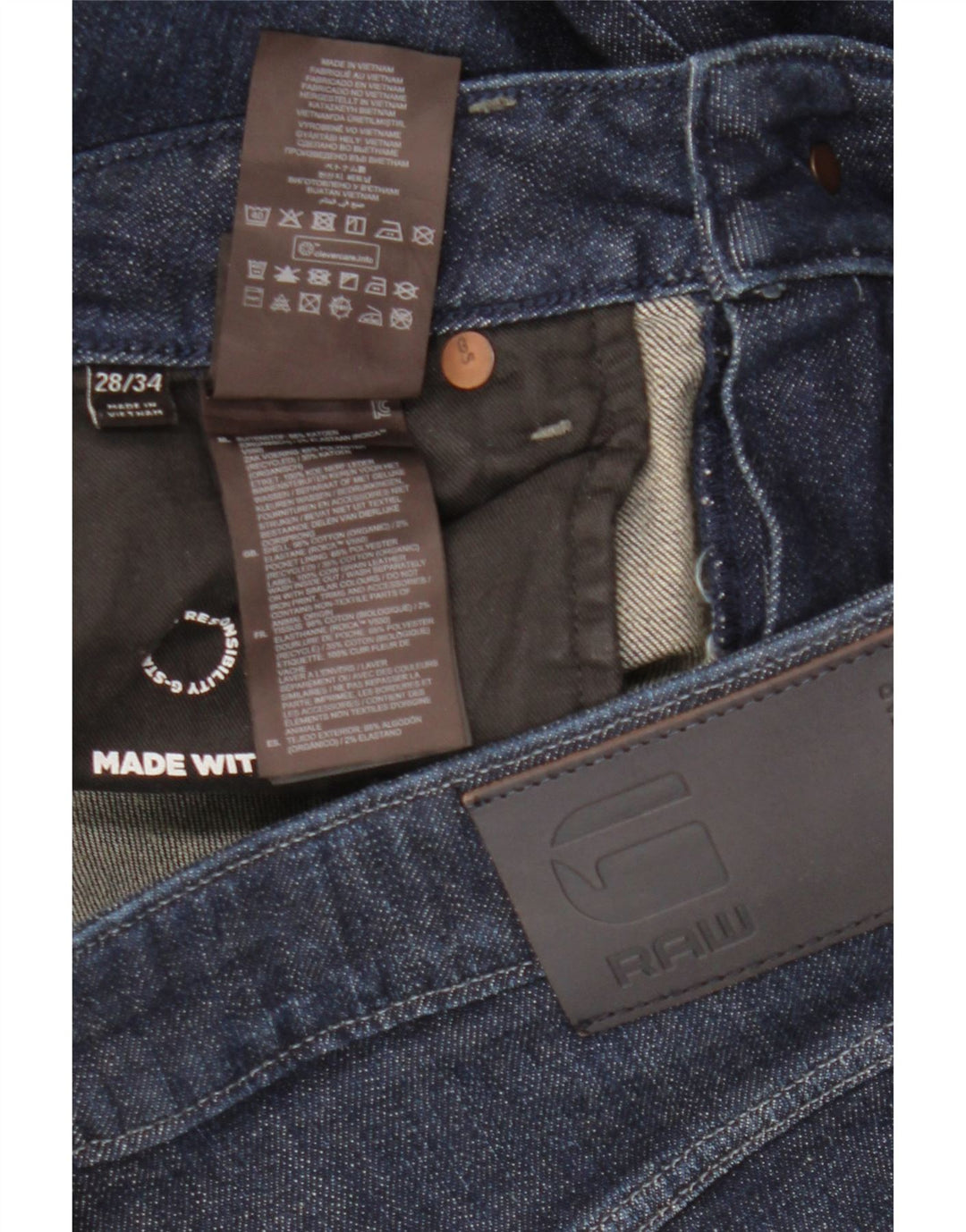 Jeans slim da donna G-Star W28 L31 cotone blu navy