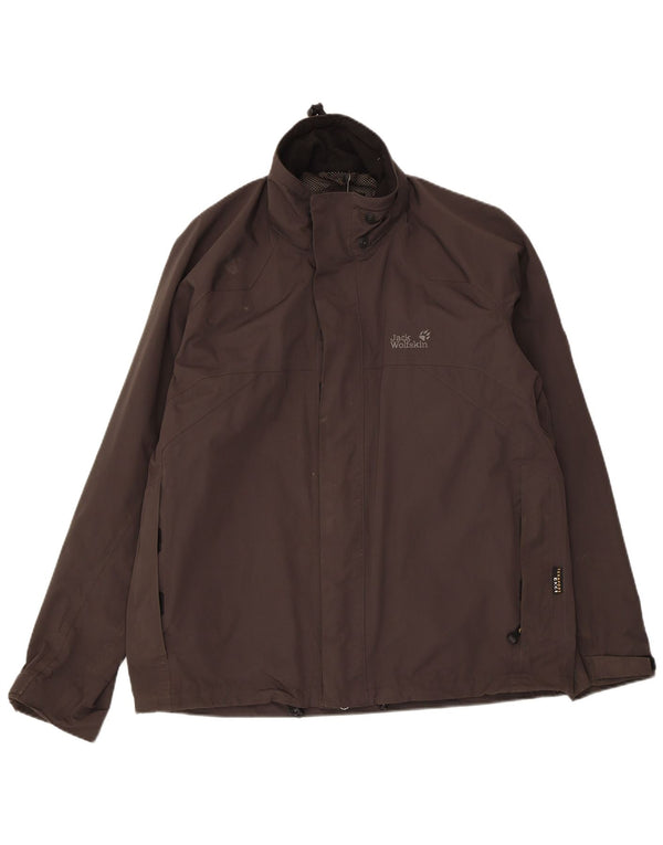 Giacca antipioggia da uomo Jack Wolfskin UK 40/42 Large Grigio Poliammide