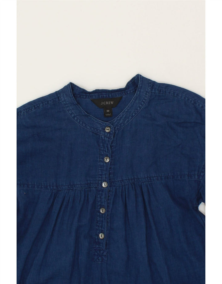 J. CREW Womens Pullover Shirt US 00 2XS Blue Vintage J. Crew and Second-Hand J. Crew from Messina Hembry 
