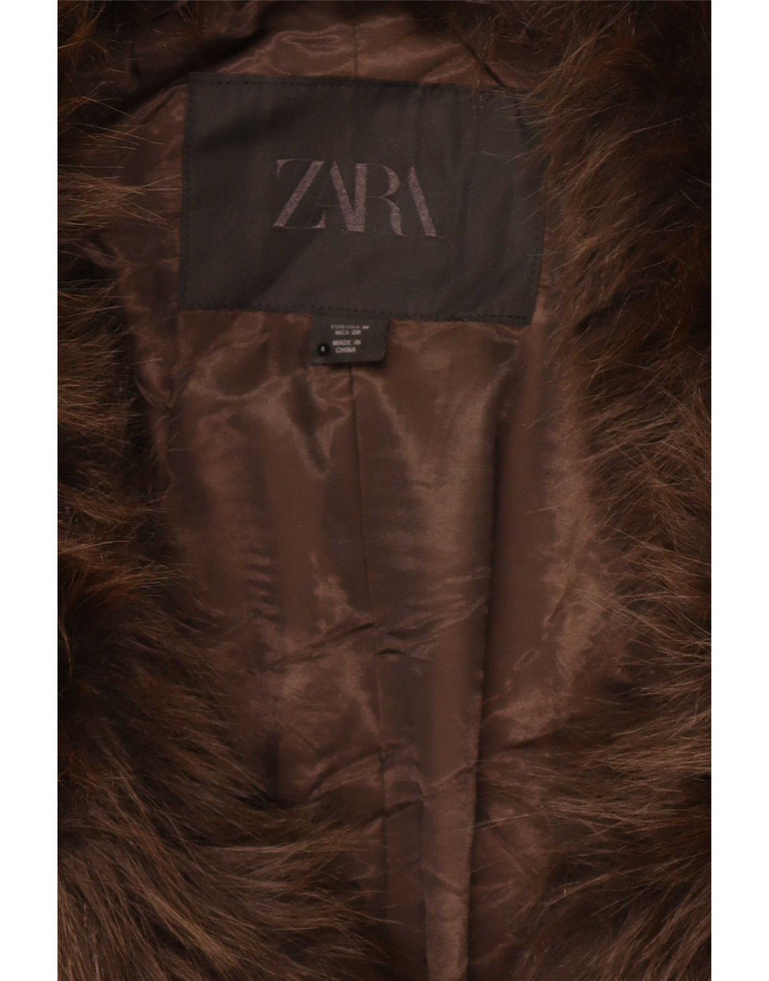 Giacca oversize in pelliccia sintetica Zara da donna UK 14 Poliestere marrone medio