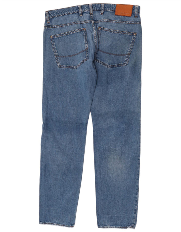 Jeans dritti da uomo Ted Baker W34 L32 poliestere blu