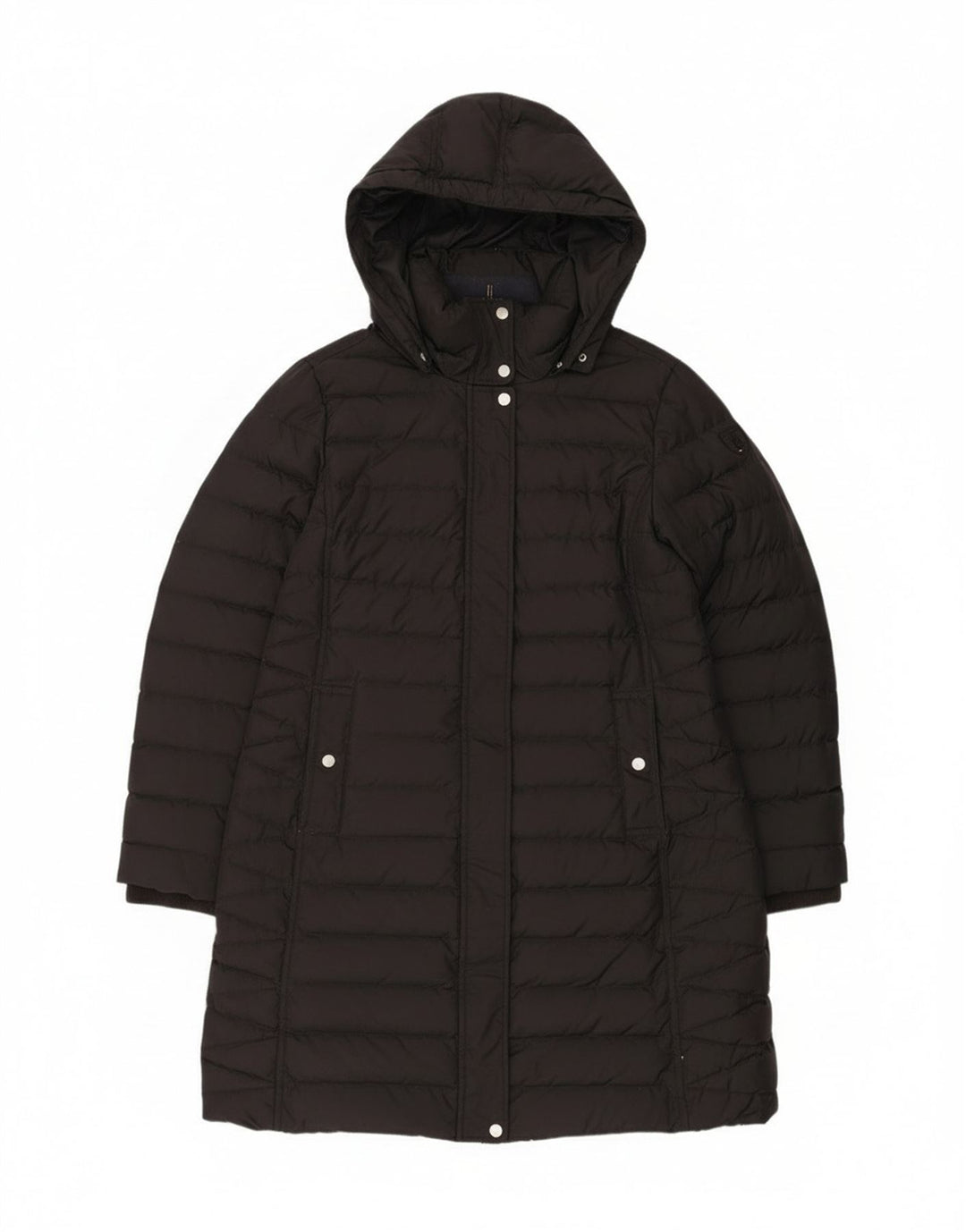Cappotto imbottito con cappuccio da donna Tommy Hilfiger UK 14 grande poliestere nero