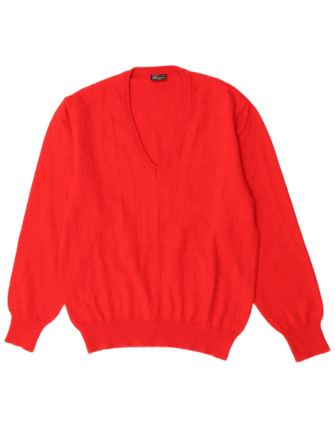 Maglione da donna con scollo a V Mapier UK 14 Lana rossa media