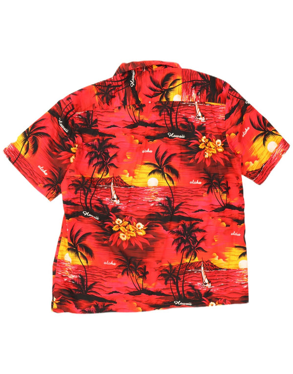 Camicia a maniche corte grafica da uomo Royal Hawaiian Creations 2XL rossa hawaiana