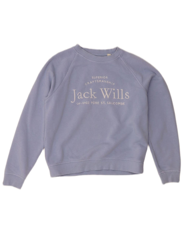 Felpa oversize con grafica da donna Jack Wills UK 6 XS cotone blu