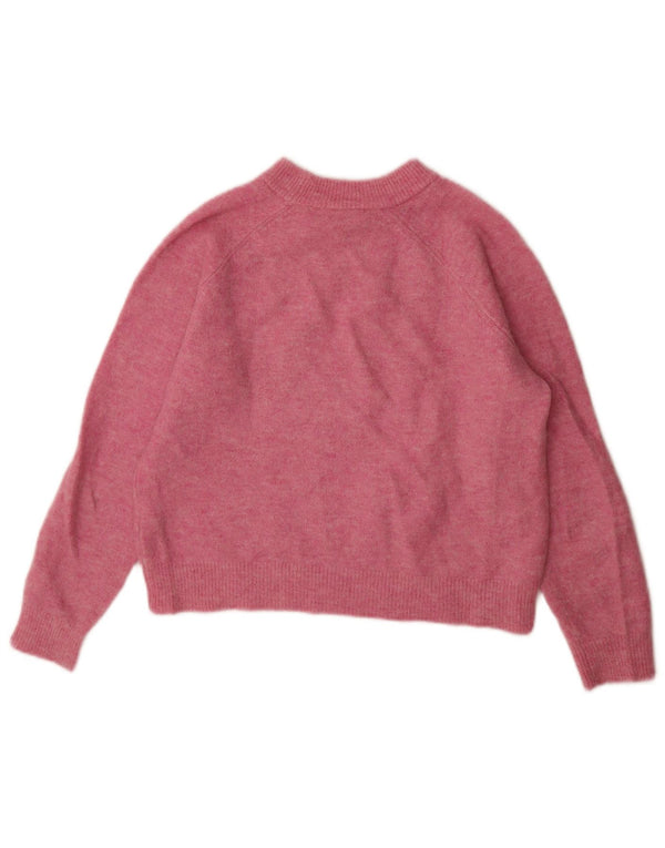 Maglione girocollo oversize da donna Zara UK 10 piccolo nylon rosa