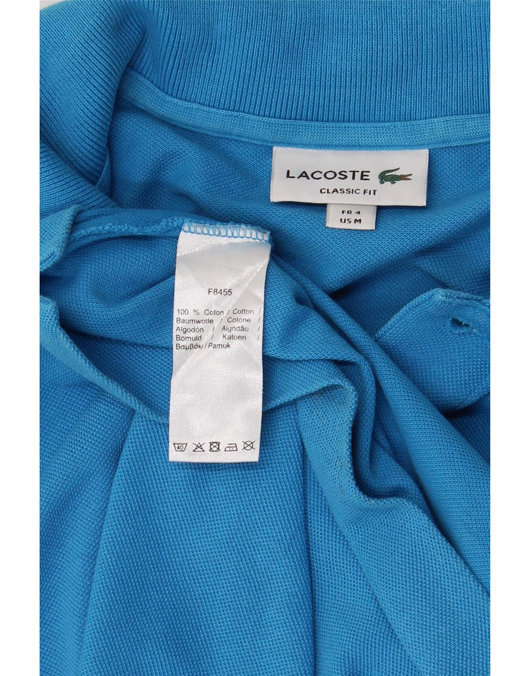 Polo LACOSTE da uomo vestibilità classica taglia 4 cotone blu medio
