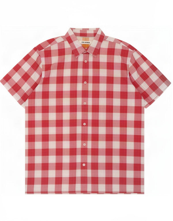 Camicia a maniche corte da uomo Ben Sherman XL in cotone a quadretti rosa