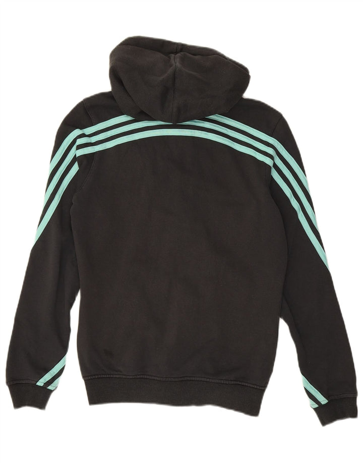 Maglione con cappuccio e zip da donna ADIDAS UK 10 piccolo cotone nero