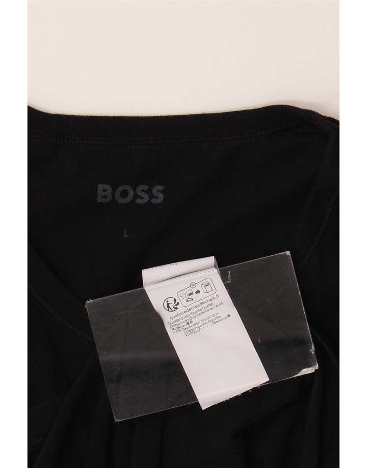 T-shirt da uomo Hugo Boss Top grande in cotone nero