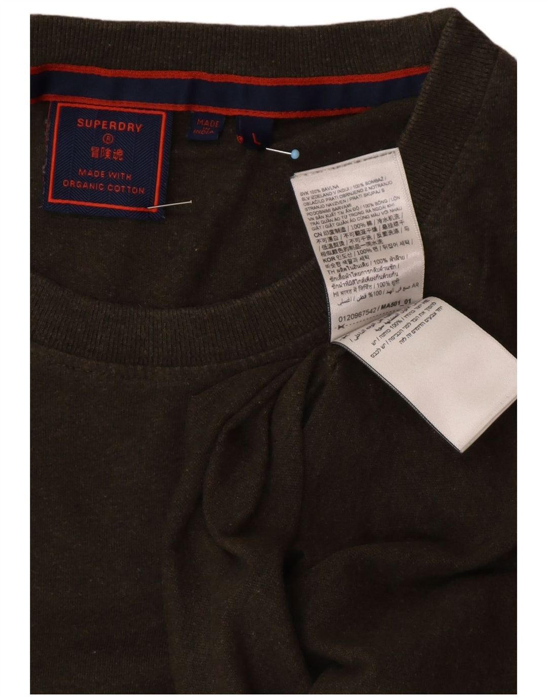 T-shirt da uomo SUPERDRY Top grande in cotone verde