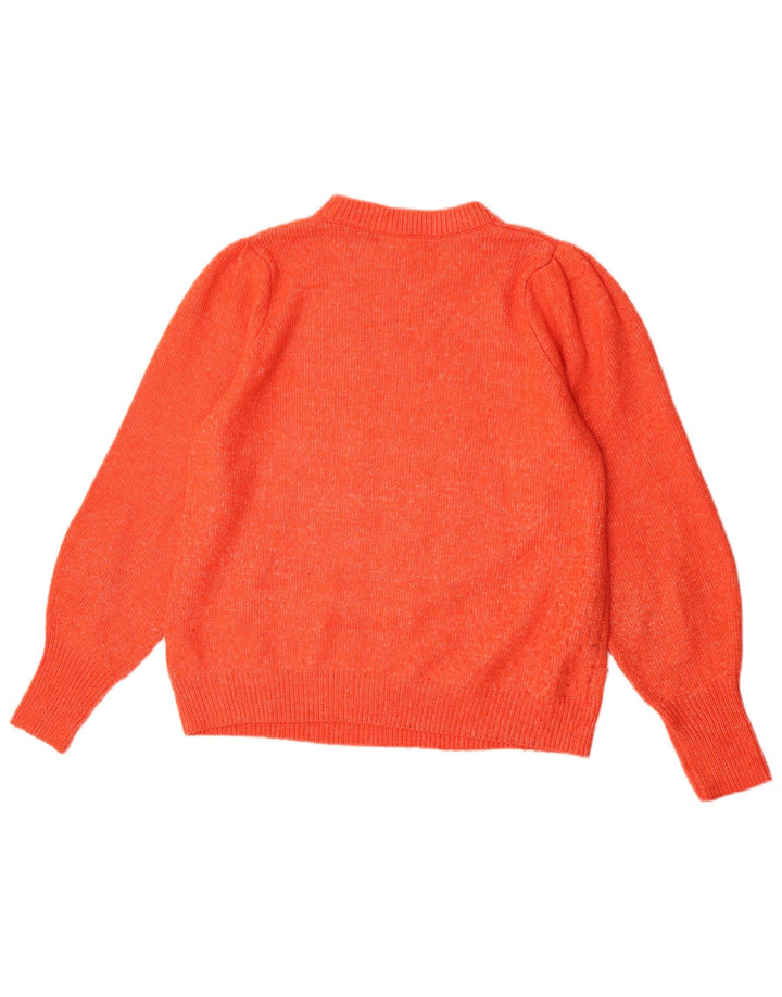 Maglione maglione girocollo da donna Marks & Spencer UK 16 grande arancione