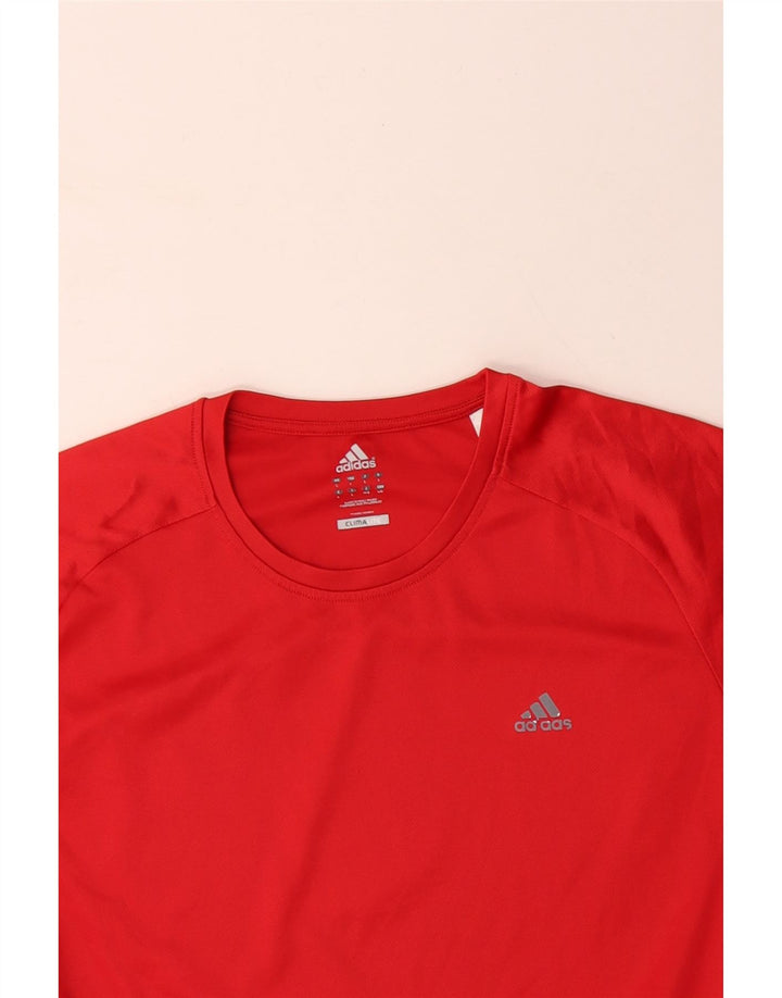 Maglietta ADIDAS Climalite da uomo grande rossa