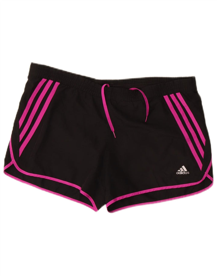 Pantaloncini sportivi Adidas Climalite da donna UK 10 piccoli poliestere nero