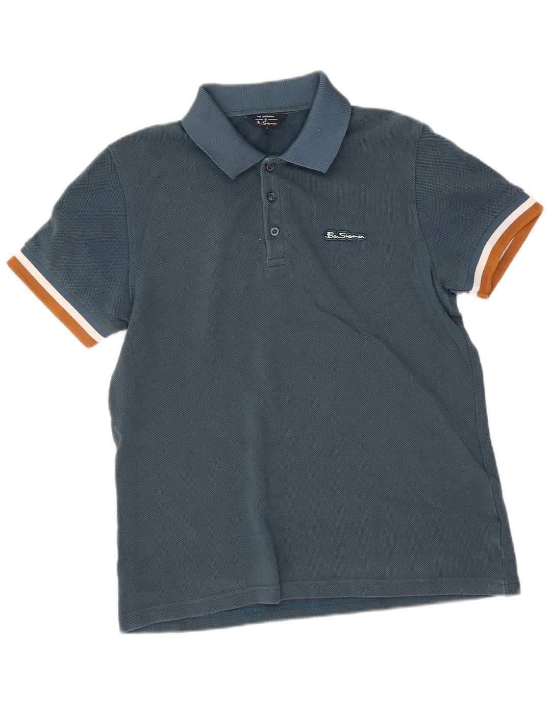 Polo da uomo Ben Sherman grande in cotone blu