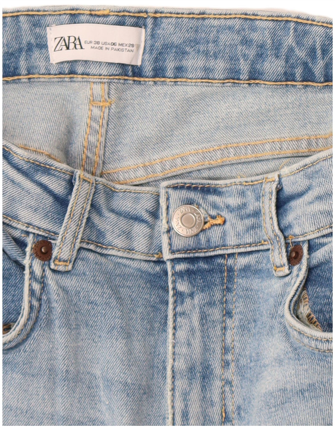 Jeans corti da donna Zara EU 38 piccoli W28 L25 blu