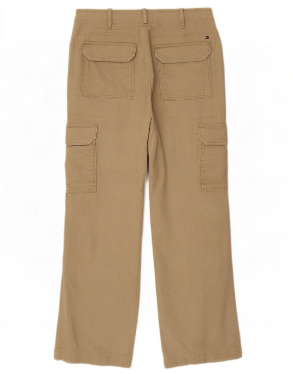 Pantaloni cargo dritti in velluto a coste da uomo Tommy Hilfiger W33 L34 in cotone beige