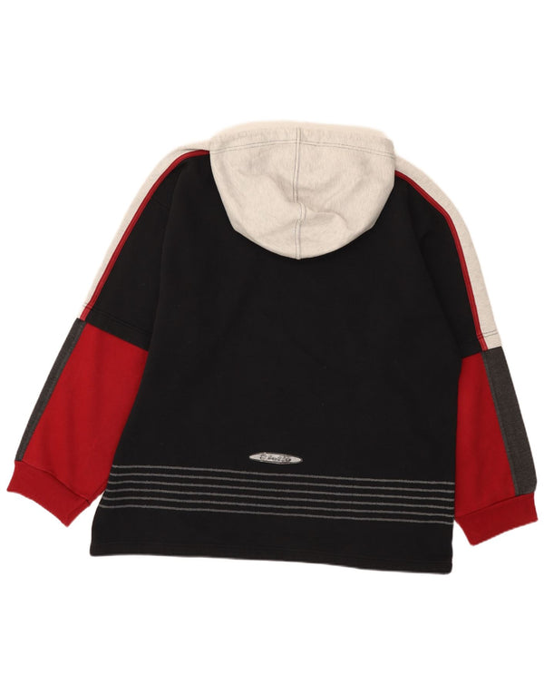 Maglione con cappuccio grafico da uomo Lotto UK 44/46 2XL Nero Colourblock Sports