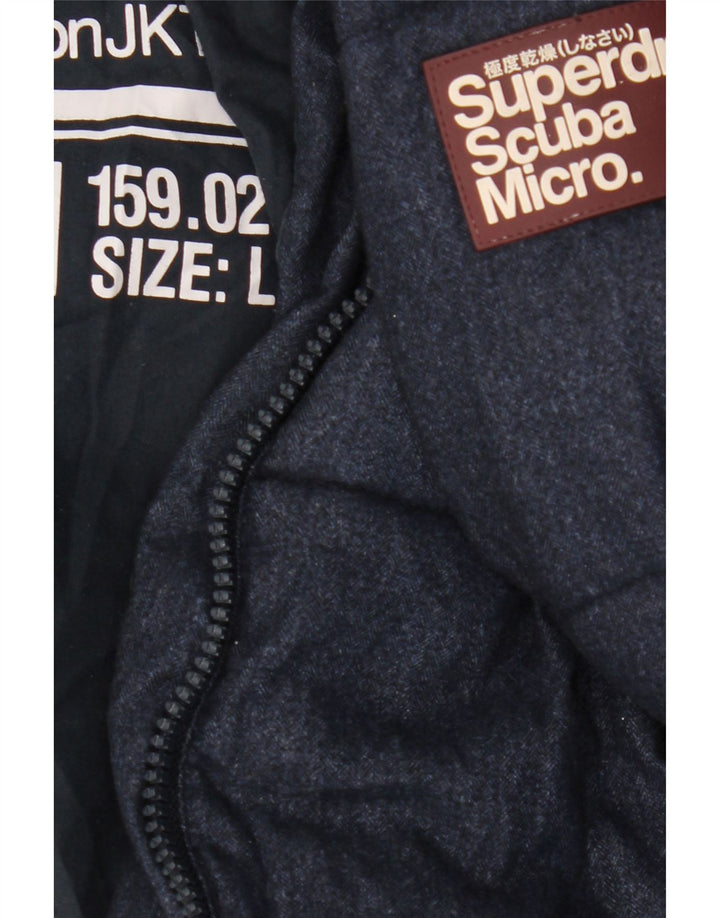 Giacca imbottita con cappuccio da uomo Superdry UK 40 Large blu navy in poliestere
