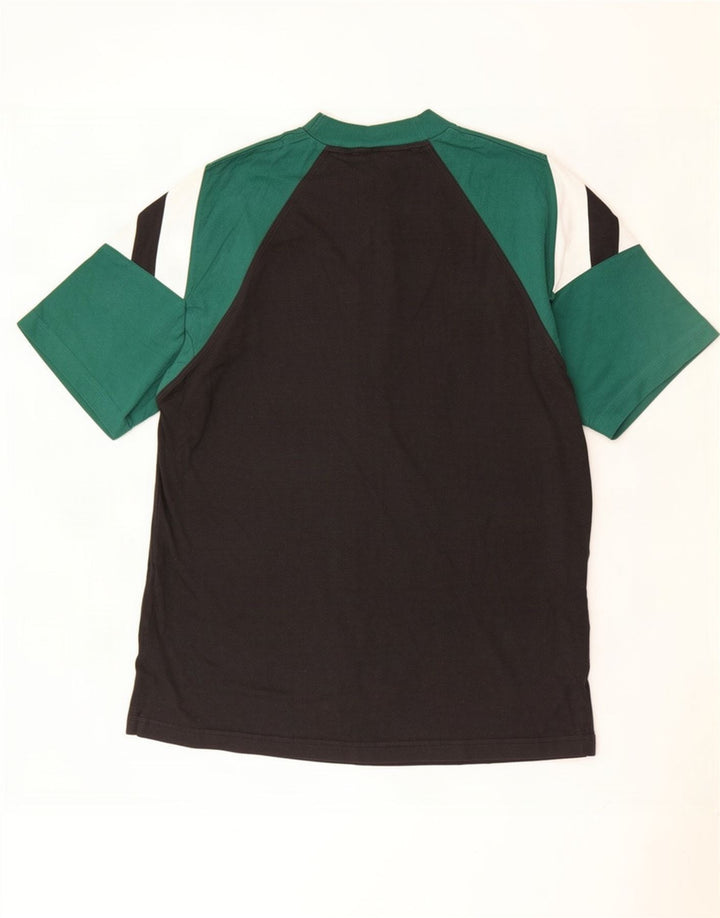 T-shirt da uomo Adidas Top Small nera in cotone color block