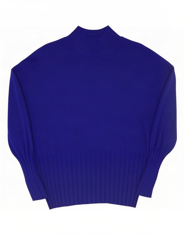 Maglione maglione a collo alto da donna Marks & Spencer UK 22 3XL viscosa blu