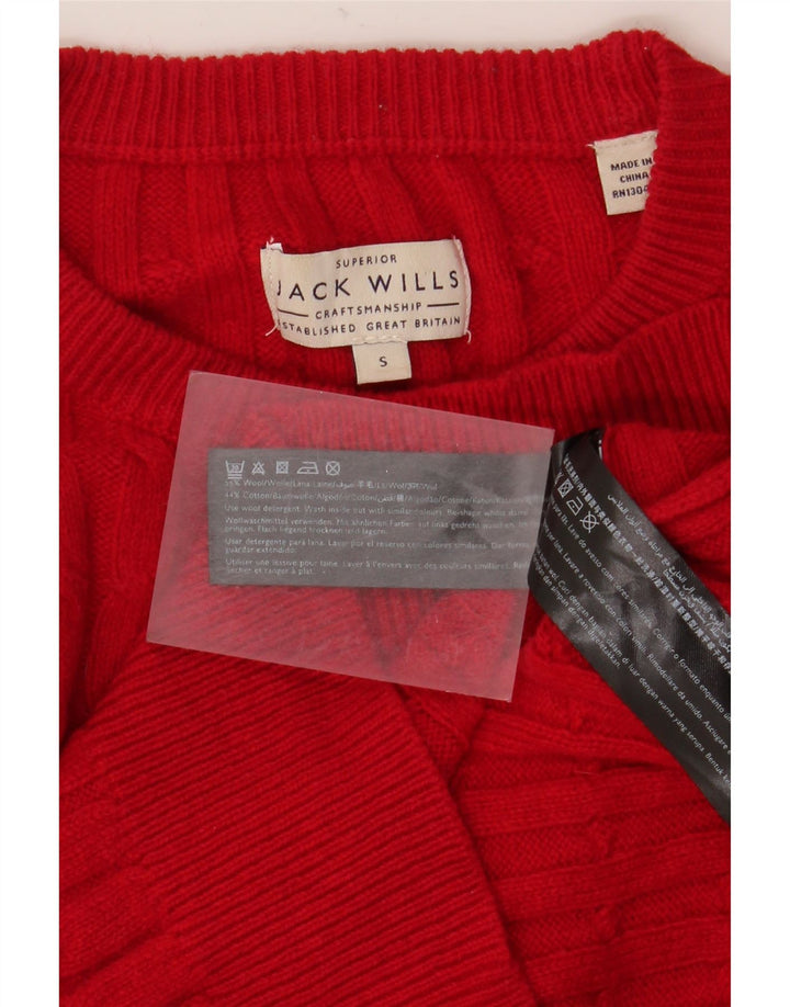 Maglione maglione girocollo da uomo Jack Wills piccolo in lana rossa