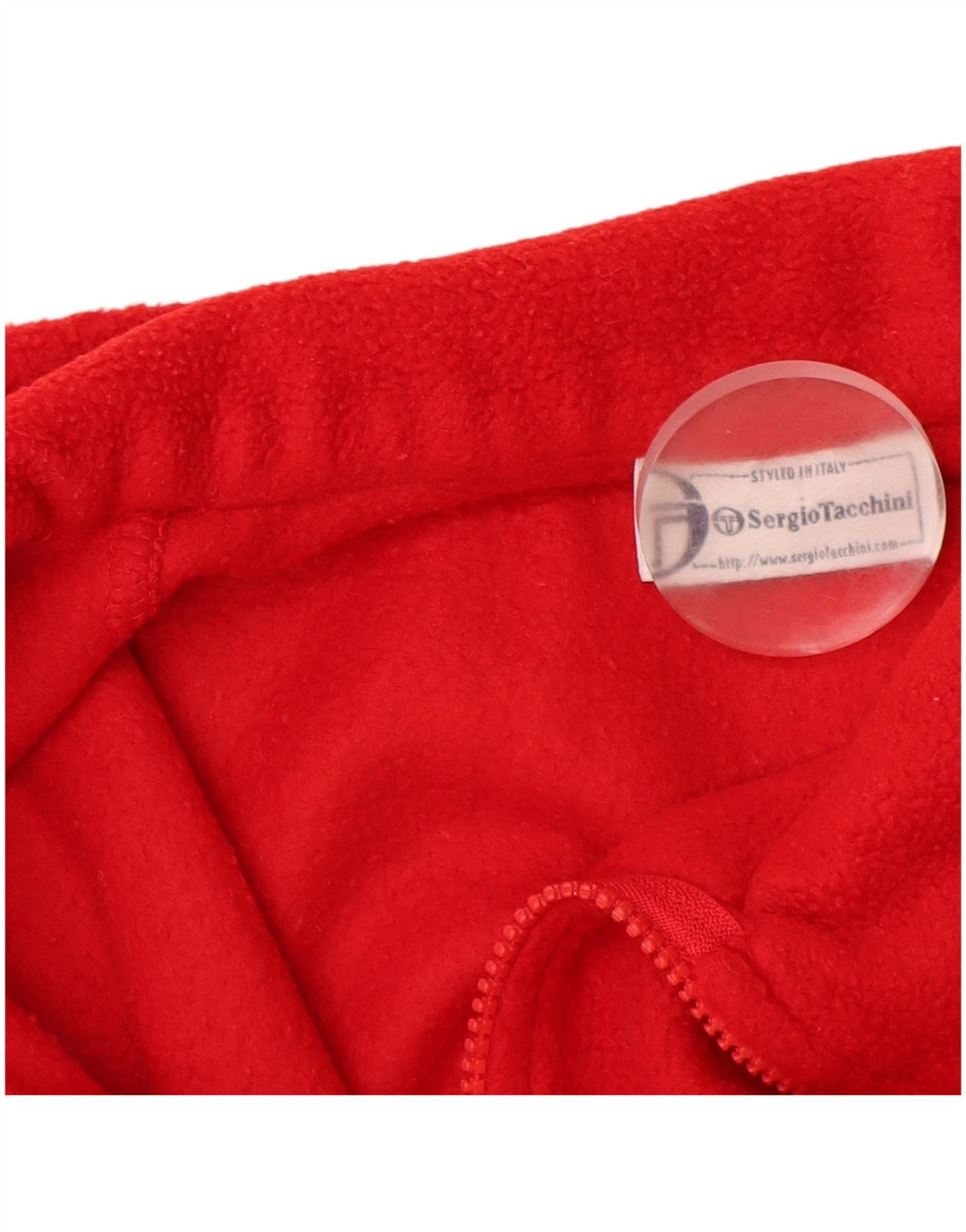 SERGIO TACCHINI Maglione in pile da uomo con zip e collo in poliestere rosso medio