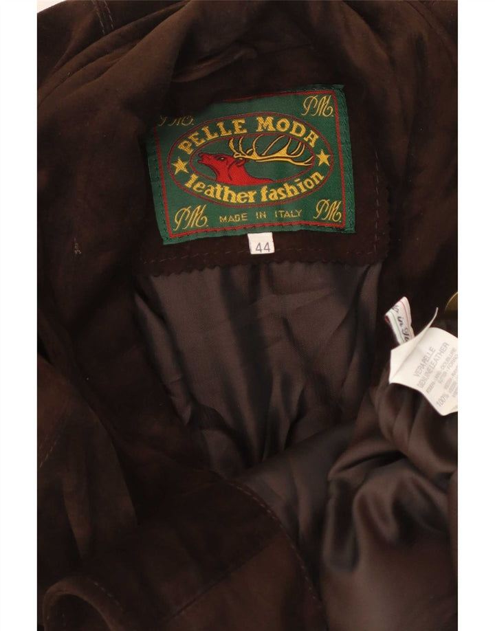 Soprabito in pelle scamosciata da donna Pelle Moda IT 44 Pelle marrone medio