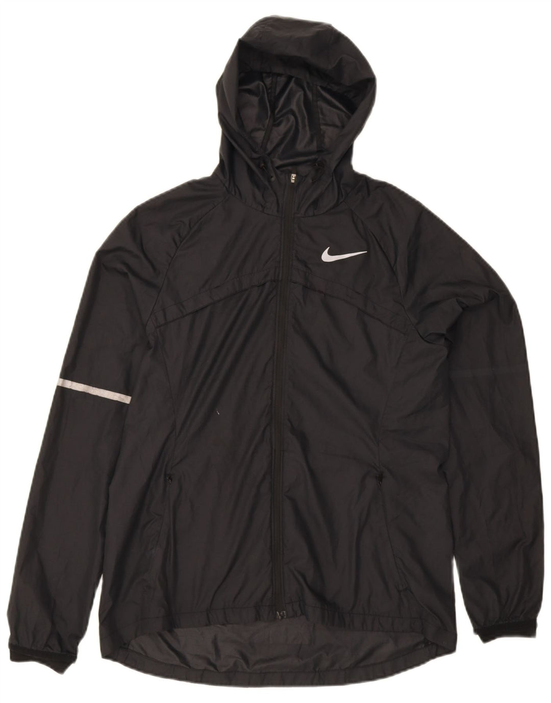 Giacca antipioggia con cappuccio da donna Nike UK 14 Medium Black Poliestere Sports